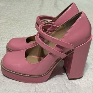 Steve Madden Twice Pink Platform Pumps